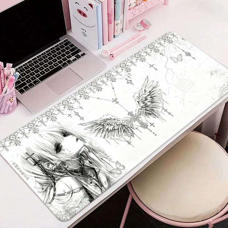 Tech Accessories Desk - Skórzana podkładka pod mysz czarno-biała Anime