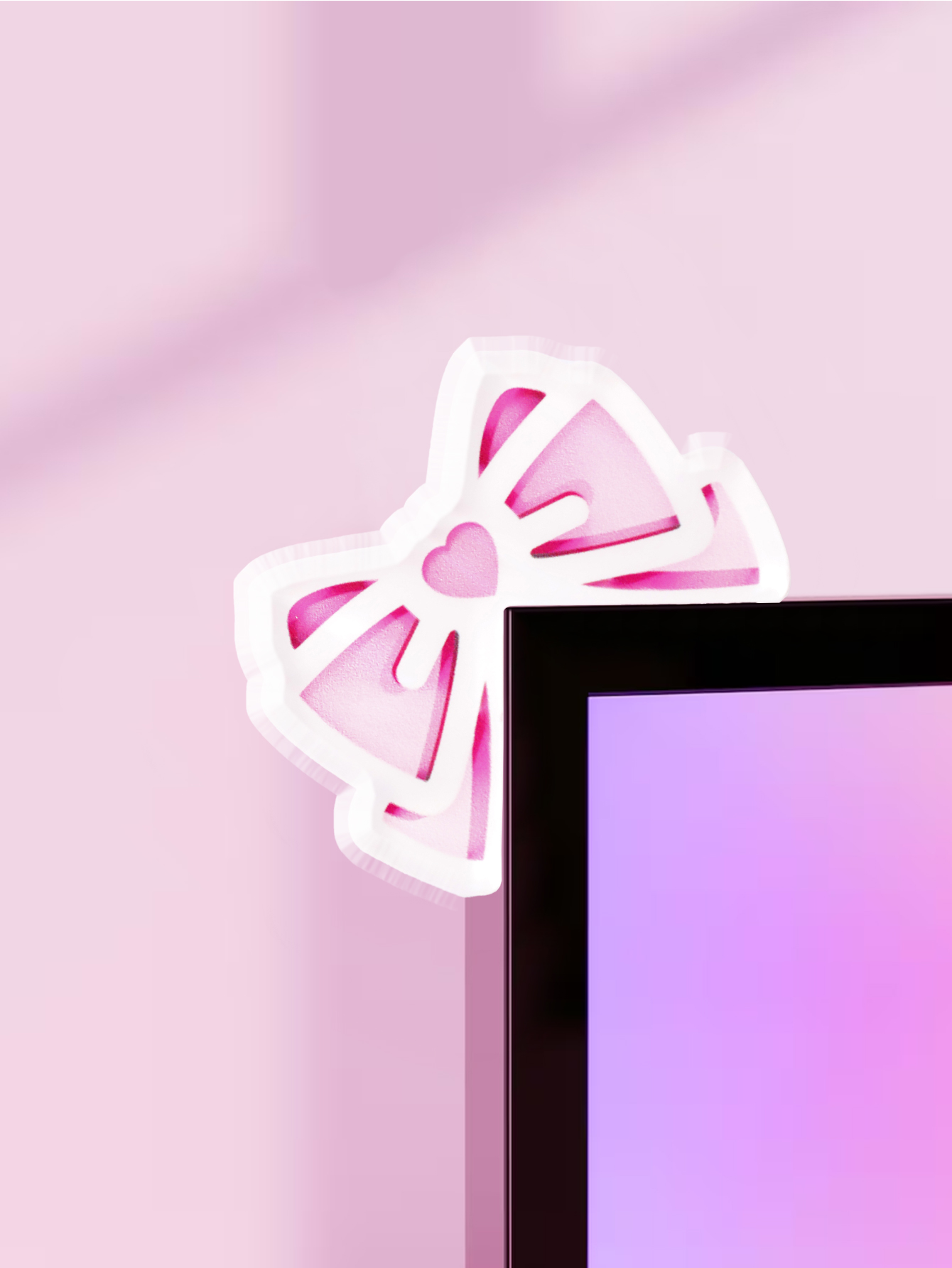 Tech Desktop Accessories - Urocza ozdoba monitora w kształcie kokardki,