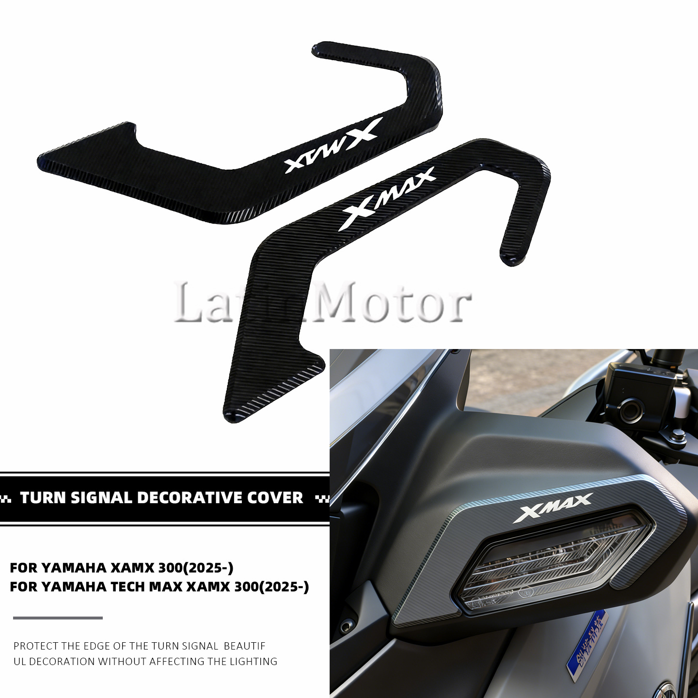 Xmax Tech Max Accessories - Osłona przedniego kierunkowskazu, ramka dekoracyjna, akcesoria